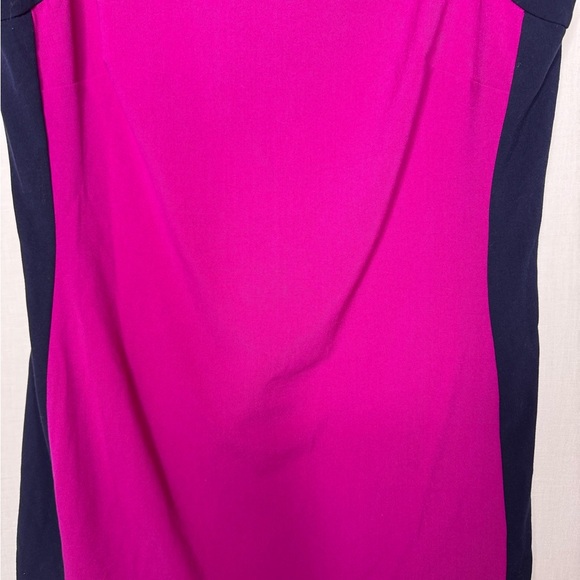 Lauren Ralph Lauren Fuchsia Navy Colorblock Sheath Dress Sleeveless Office Siren - Picture 4 of 7